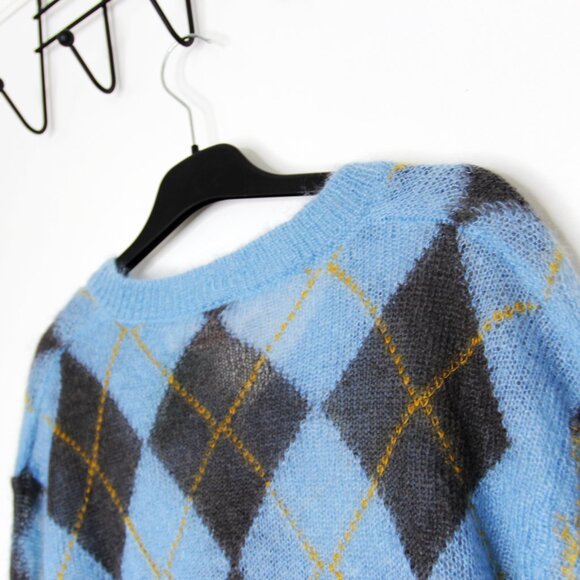 BNWT AW24 MARNI ARGYLE MOHAIR SWEATER 50 - Picture 5 of 13